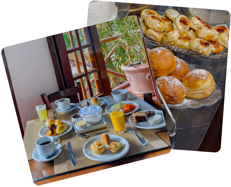 Imagem do café da manhã na Chapada Diamantina